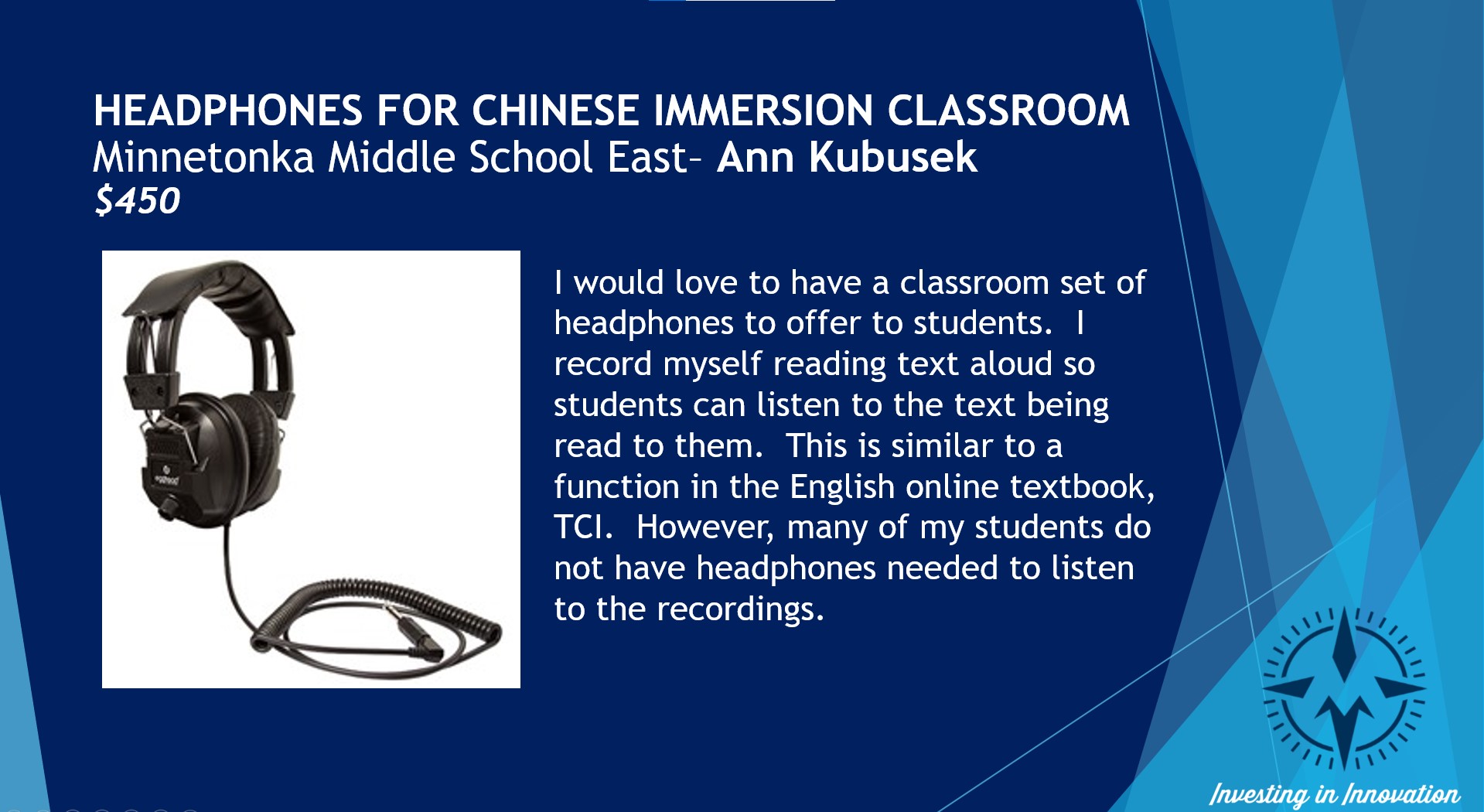 Casques d'écoute pour les classes d'immersion en chinois
